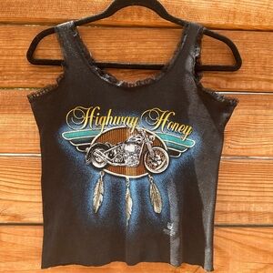 Vintage 1993 3D Emblem Harley-Davidson Lace Tank Top Size M
